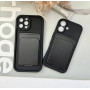 Чорний чохол з відділенням для карток на iPhone 12 pro max